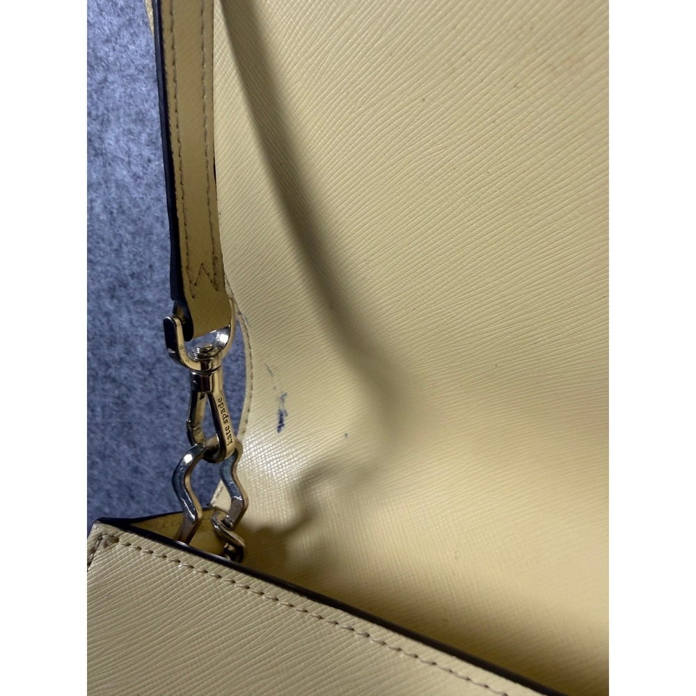 Kate Spade Yellow Saffiano Leather Crossbody Bag with Chain Detail and Strap - Picture 4 of 10